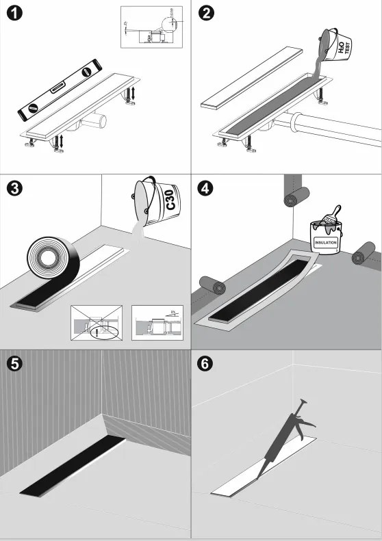 Cersanit Tako, lineárny odtokový žľab s obojstranným roštom 70cm, nerez, S907-009