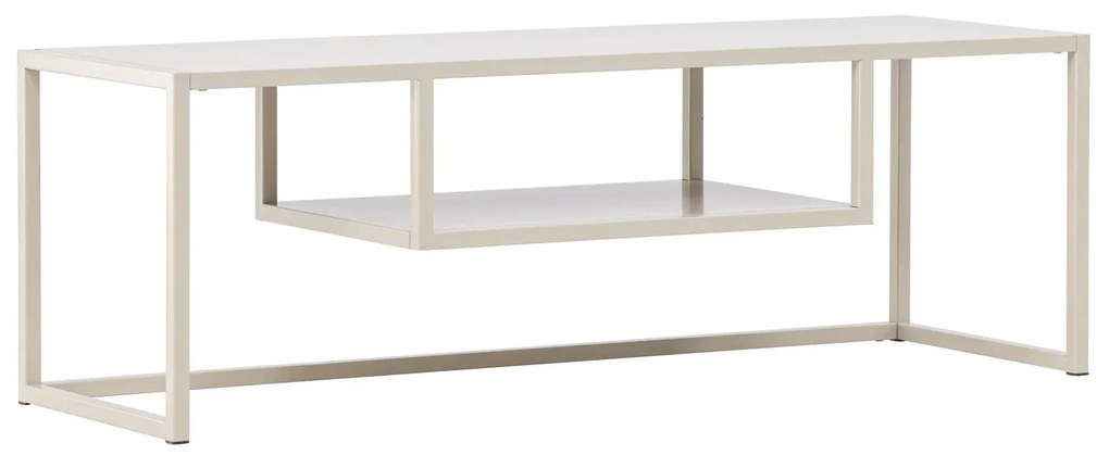 Kovový TV stolík RIVERSIDE 120x40cm, béžový
