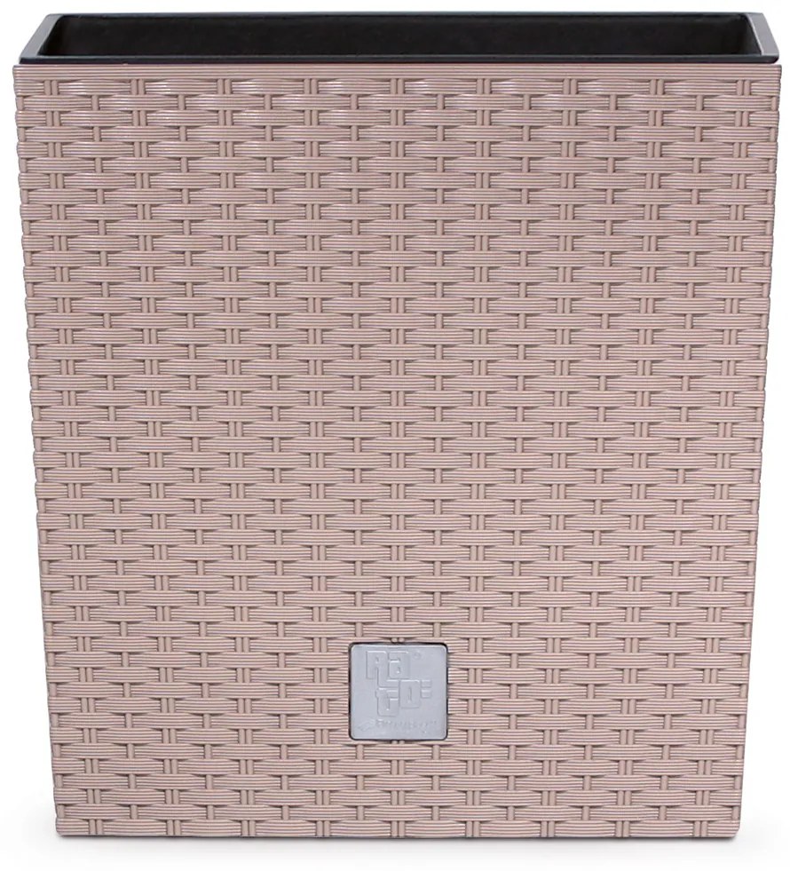 Prosperplast Kvetináč vo vzhľade ratanu Rato Low (26,2 x 26,2 x 26,6 cm, kávová) (100336219)