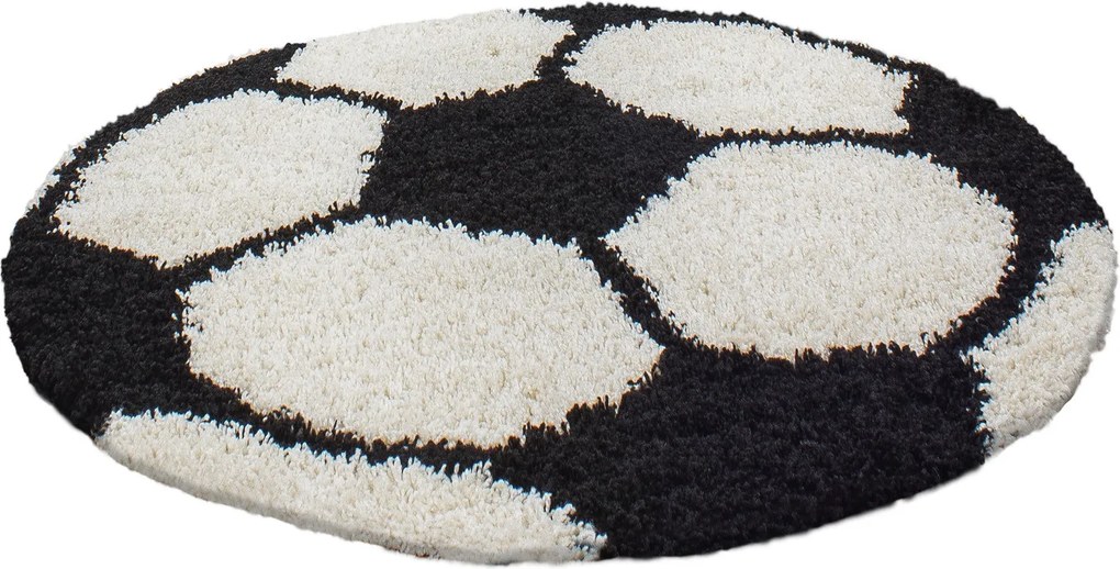 Ayyildiz koberce Kusový koberec Fun 6001 black - 120x120 (průměr) kruh cm