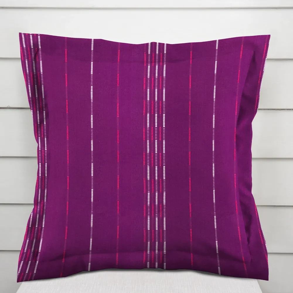 Biante Bavlnená obliečka na vankúš s lemom Olivia OL-002 Pásiky na fialovom 50 x 60 cm