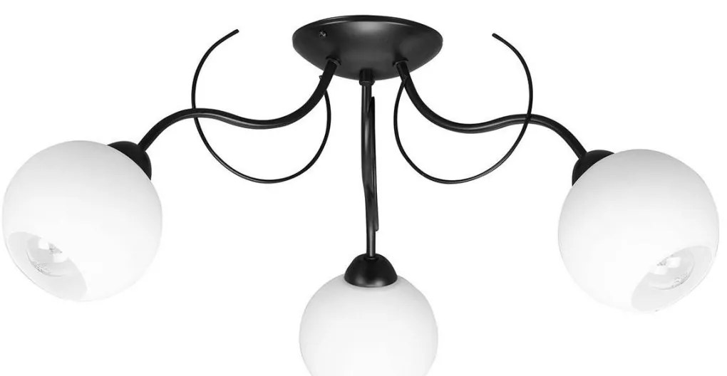 Stropné svietidlo Eliza, 3x biele sklenené tienidlo (výber z 2 farieb konštrukcie)