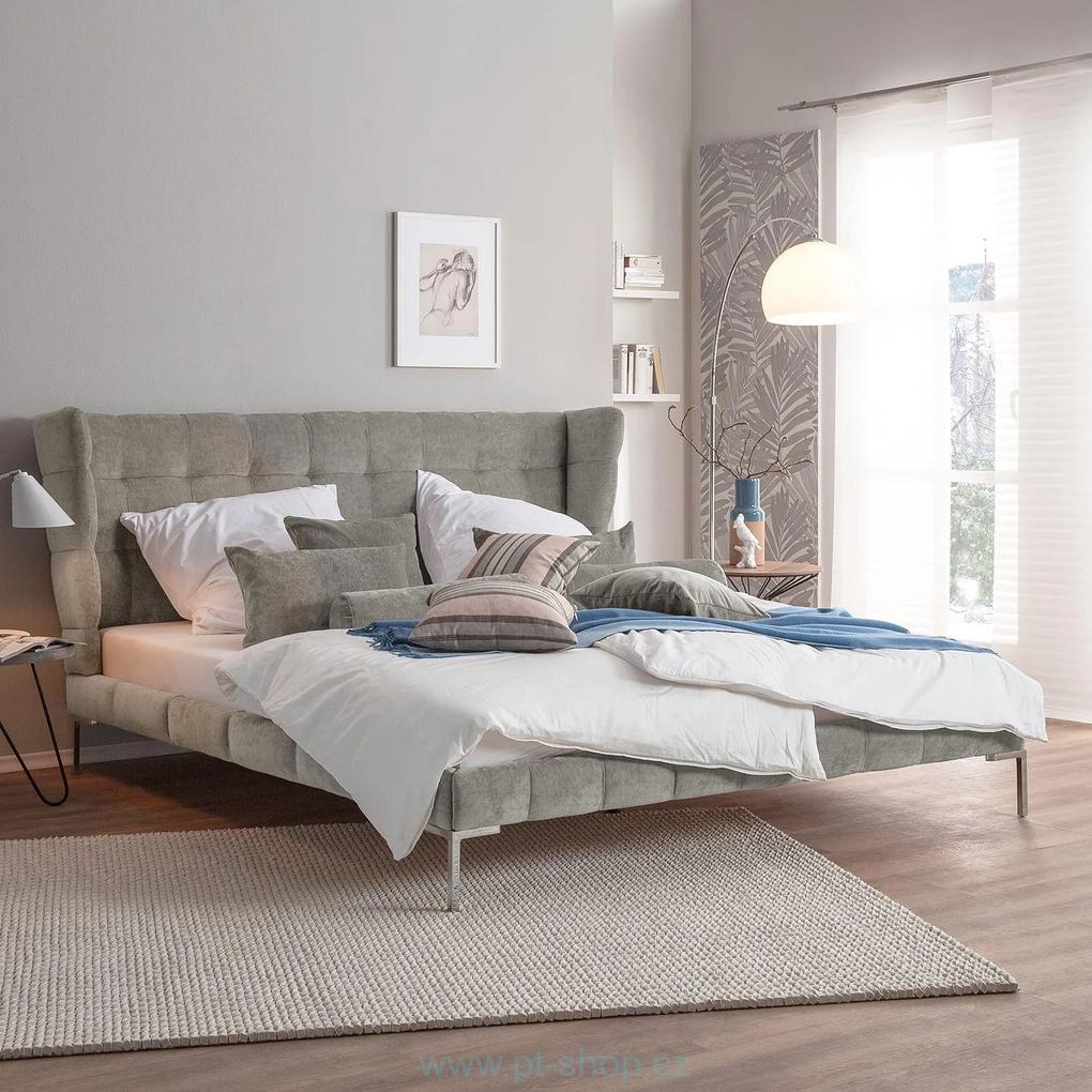 NEO SAMT - Elegantna čalúnená šedá posteľ 140cm