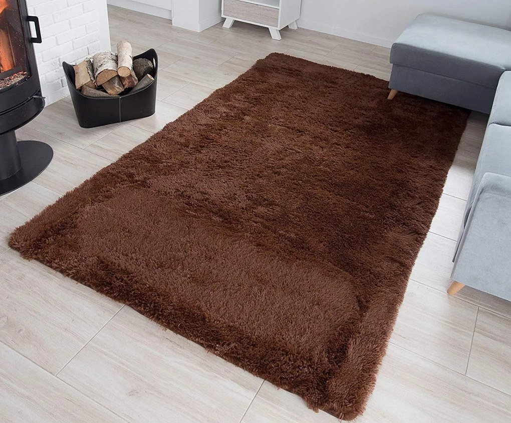 Plyšový koberec TOP - HNEDÝ
