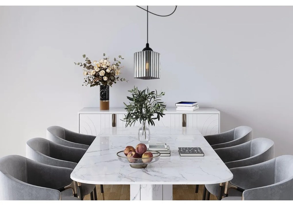 Závesné svietidlo Riffle Square Spider, 1x grafitové sklenené tienidlo, b