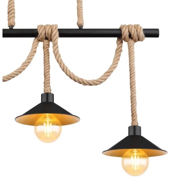 Globo 15690-3H - Závesné svietidlo na lanku DIANA 3xE27/60W/230V čierne