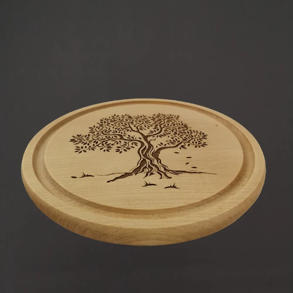 AMADEA Drevená servírovacia doštička - podnos strom, masívne drevo, 20 cm