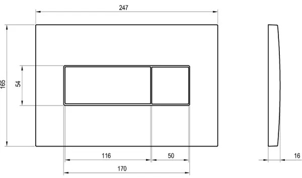 Ravak X01457 - Splachovacie tlačidlo UNI 24,7x16,5 cm biela
