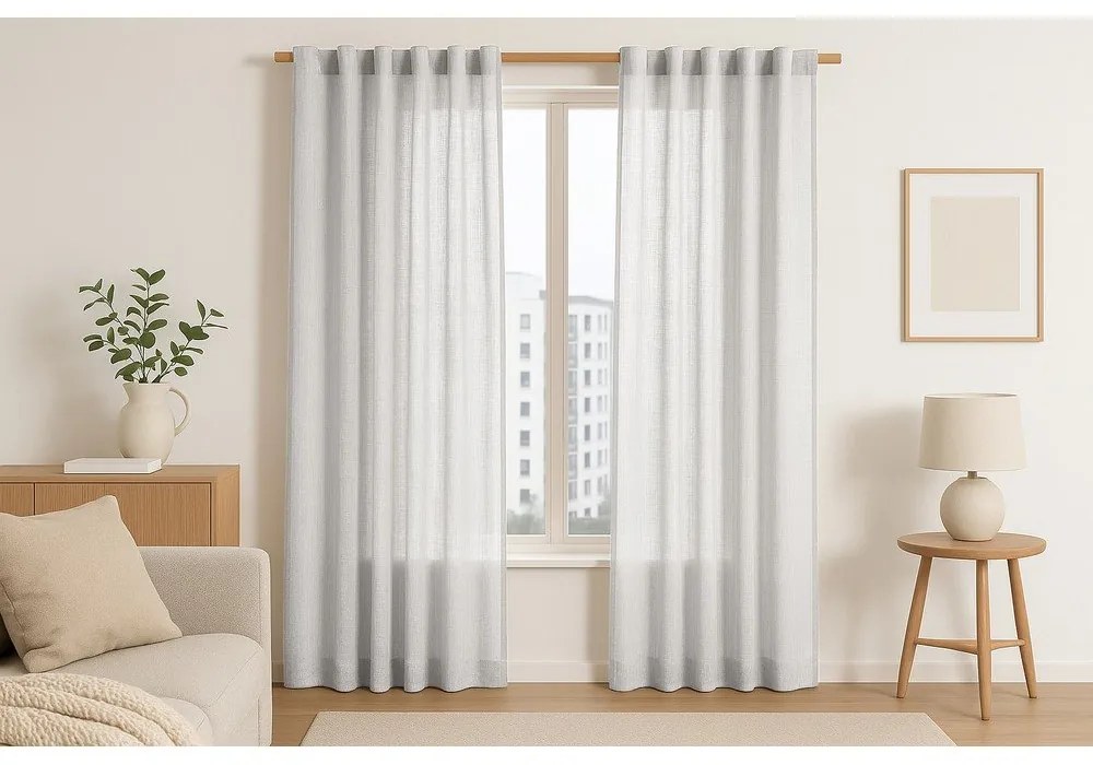 Biely záves 140x250 cm Valeta – Restilo