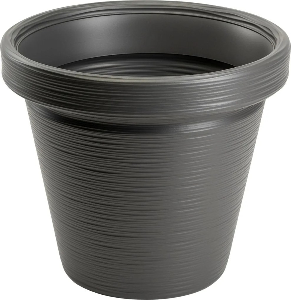 PLASTOVÝ KVETINÁČ SRTIA RIFLO 46X40 CM ANTRACITOVÁ