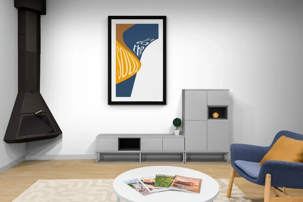 Plagát s paspartou a nápisom - Into the soul - 40x60 black