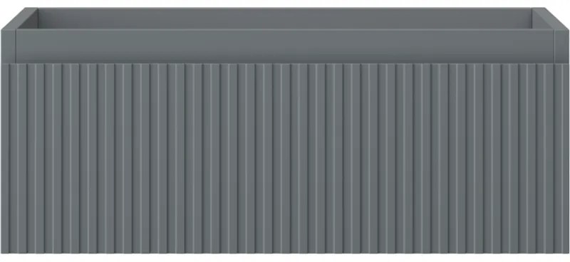 Mexen Rivel, kúpeľňová skrinka 60 cm, 1 zásuvka, drážkovaná, grafitová matná, 91A20-06023-1-BF66