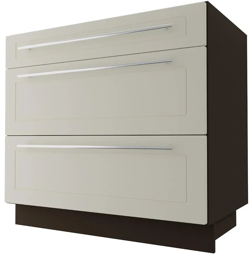 Kuchynská skrinka D3E/90 Quantum vanilla mat/lava