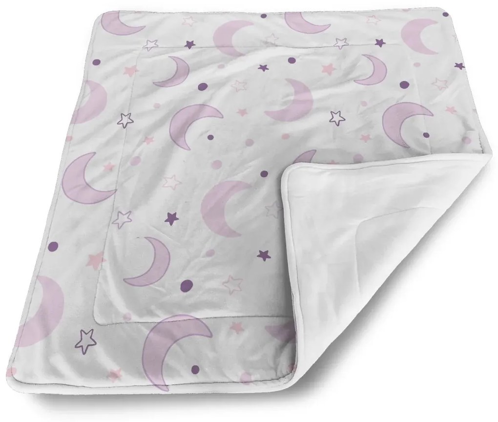 Sablio Deka pre bábätko Fialové mesiačiky - 90x120 cm