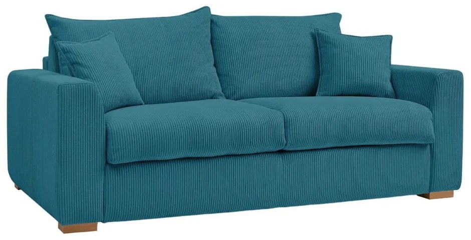 Modrá menčestrová rozkladacia pohovka 225 cm Augustin – Bobochic Paris