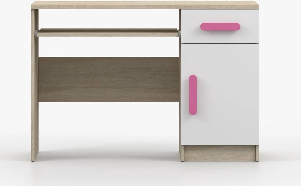 Písací stôl SCOUT - dub sonoma/biely (viac variant)