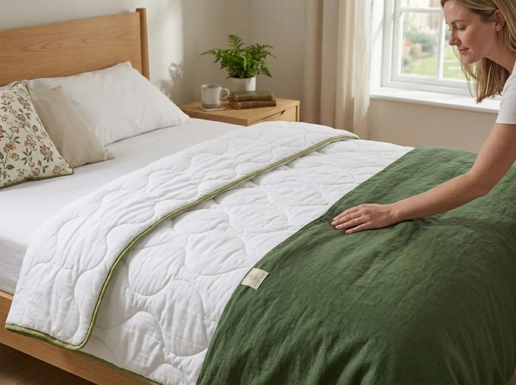 Celoročný paplón prešívaný STELLA ALOE VERA 140x200 cm, biely