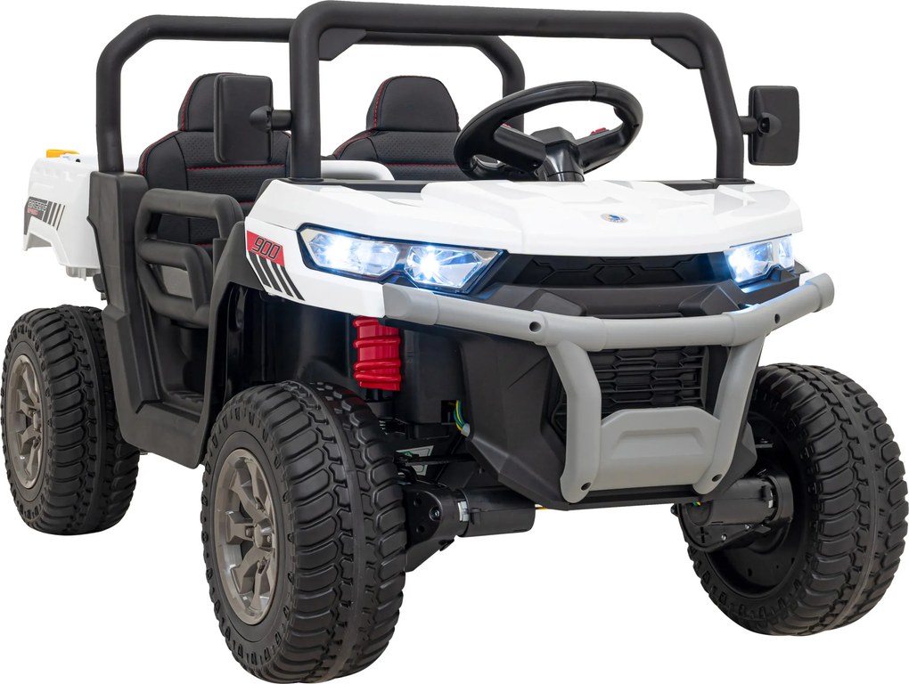 Ramiz Auto Pick-Up Speed 900 pre deti Biele + pohon 4x4 + pohyblivá pumpa + batožinový priestor + diaľkové ovládanie + lopata + LED audio