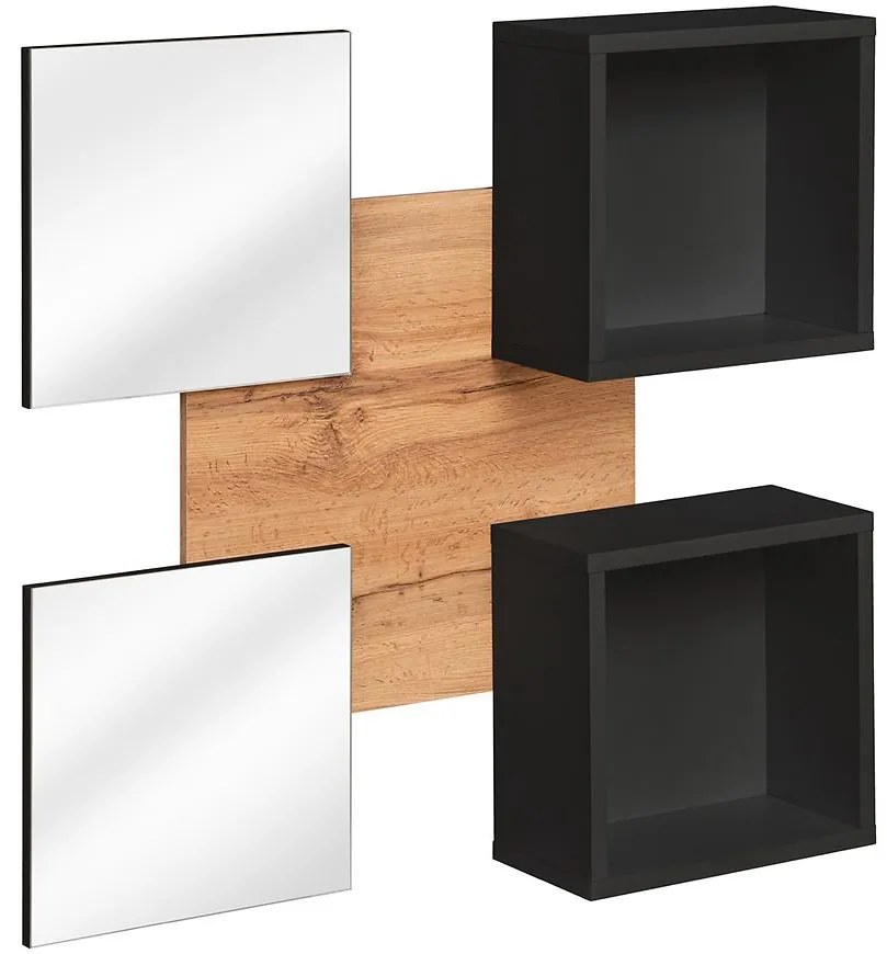 Polička Easy+Zrkadlo WTZ EY TYP 07 wotan/čierna