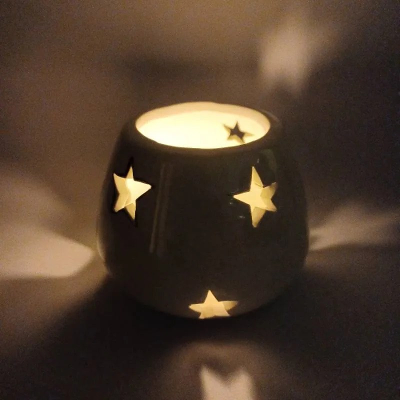 DECOLED Svícen, 9,4 x 9,4 x 7,7 cm, bílá