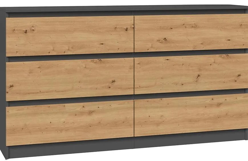 Komoda 140 Cm 6S M6 Malwa AntracitArtIsan