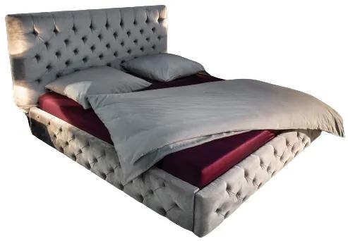 (2727) PARIS luxusná posteľ 180x200cm šedý zamat