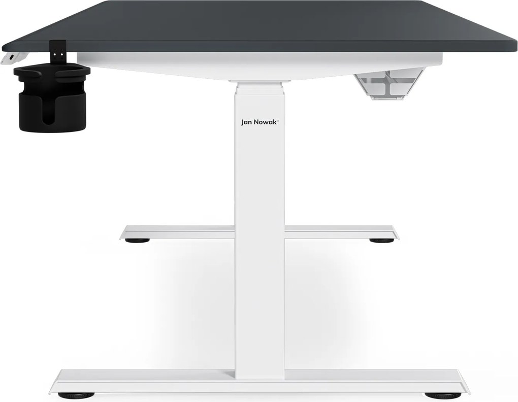 Elektrický stôl s nastaviteľnou výškou ergonomický bielo-antracitový,1600x800 mm: ARIA