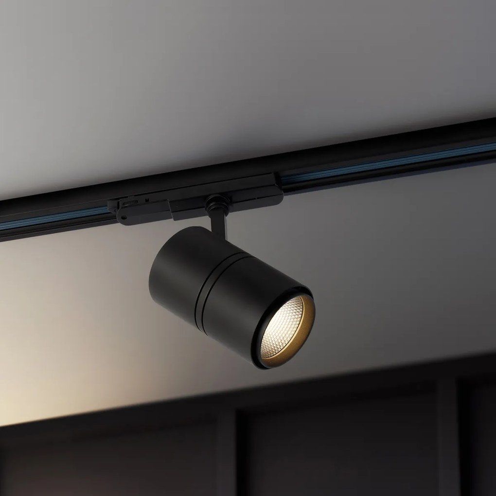 Moderné stmievateľné 3-fázové koľajnicové bodové svetlo čierne vrátane LED 3000K - Ruler 38