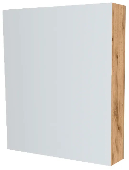 Mereo, Mereo Kúpeľňová zrkadlová skrinka 60 cm, galerka, 1x dvierka ľavá, Multidecor, Dub Wotan, MER-CN798G61DWOT