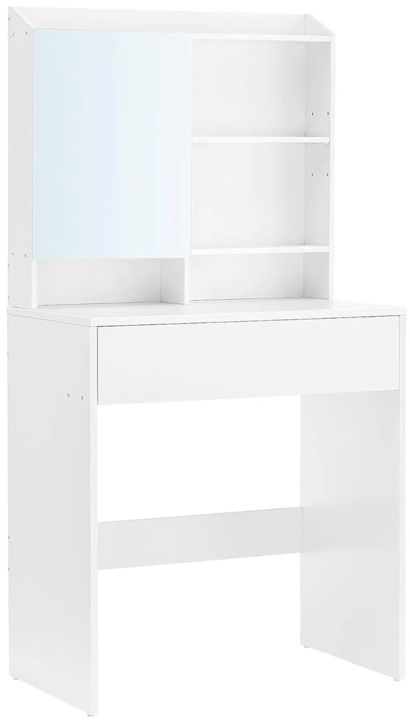 Toaletný stolík so zrkadlom LUNAVI 70x40 cm, biely