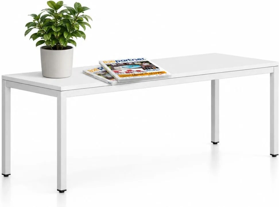 Lavica FRAME, biela podnož, 1685 x 404 x 468 mm, biela