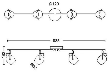 Philips 50614/30/P0 - LED Bodové svietidlo RIVANO 4xLED/4,3W/230V