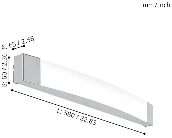 Eglo 97719 - LED Kúpeľňové zrkadlové svietidlo SIDERNO LED/16W/230V IP44