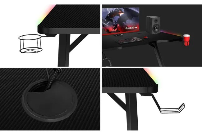 Herný stôl Hero - 2.5 čierny RGB