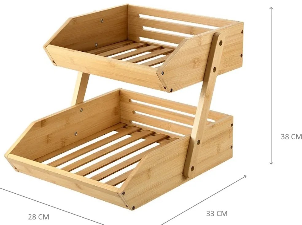 Organizér na ovocie, 2-poschodový, regál na pečivo - FRUITO