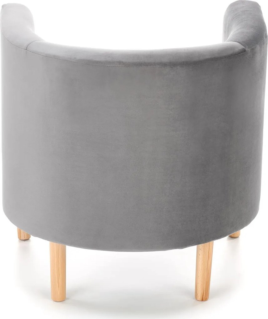 Kreslo ALESSIO - čalúnené - popolavé/prírodné