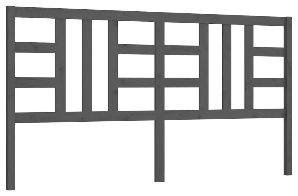 vidaXL Čelo postele sivé 206x4x100 cm masívna borovica