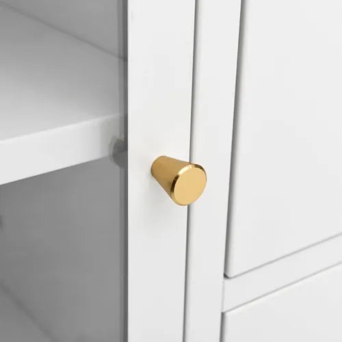 vidaXL Komoda biela 75x35x70 cm oceľ a tvrdené sklo-
