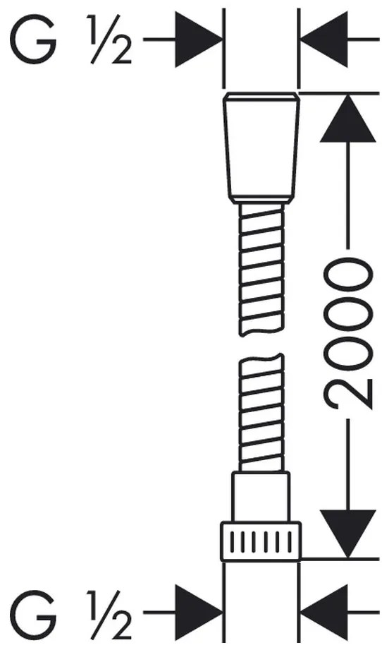 Hansgrohe Metaflex, sprchová hadica 2000 mm, chrómová, HAN-28264000