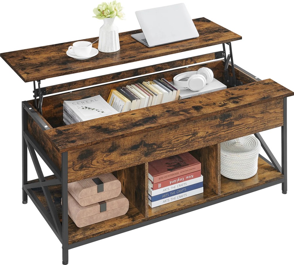 XXXLutz KONFERENČNÝ STOLÍK, čierna, sivohnedá, kov, kompozitné drevo, 120/48-62/60 cm MID.YOU - Stolíky do obývačky - 002543028707