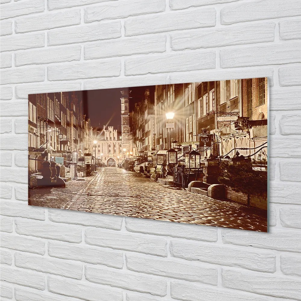 Obraz na akrylátovom skle Gdańsk staré mesto nočné 100x50 cm