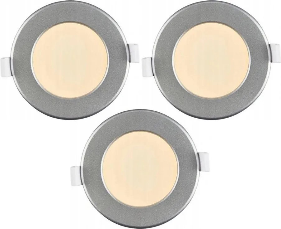 SADA 3x LED kúpeľňové zapustené svietidlo LED/6W/230V IP44 strieborné