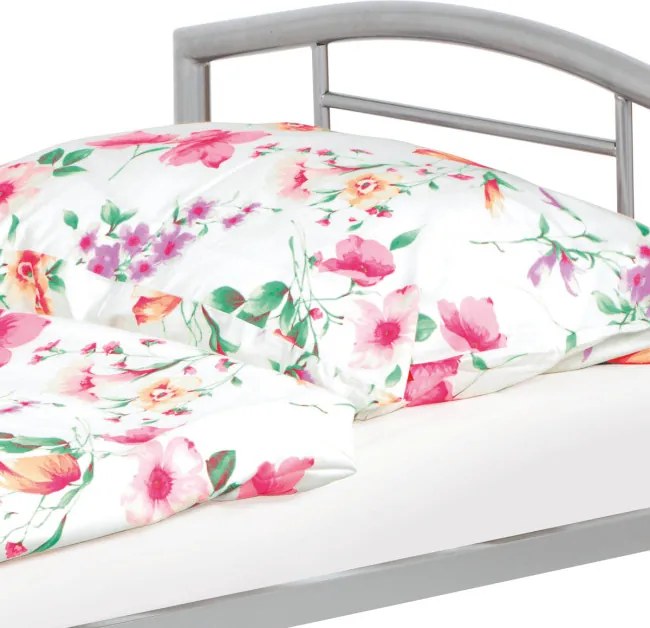 Kovová posteľ 90 cm strieborná BED-1900 SIL