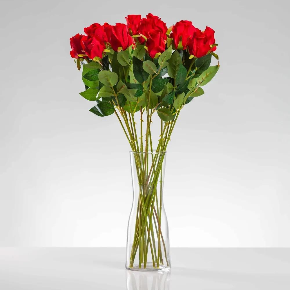 Umelá ruža ERIKA červená. Cena uvedená za 1 kus.