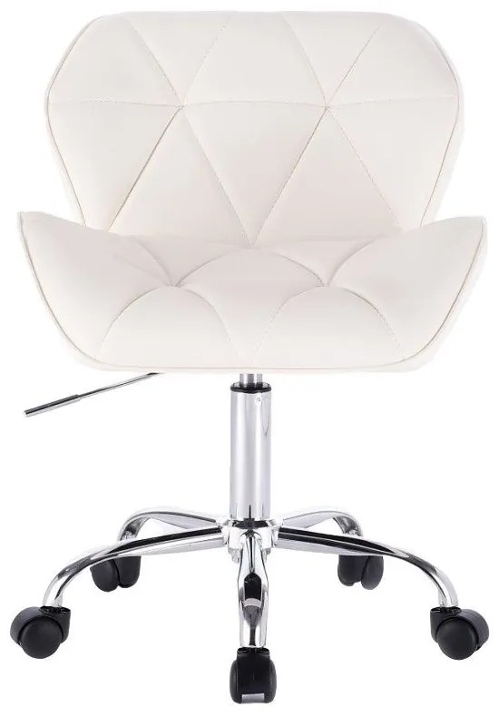 LuxuryForm DESIGN Stolička MILANO na strieborné podstave s kolieskami - biela