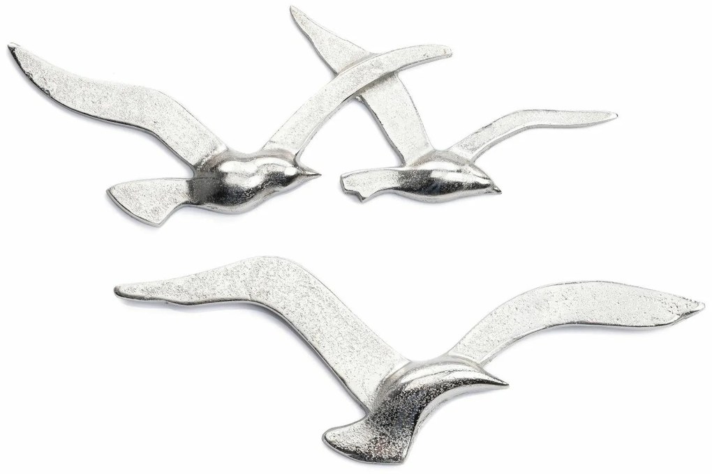 Hliníková dekorácia na stenu Birds 13x35 cm + 12x40 cm