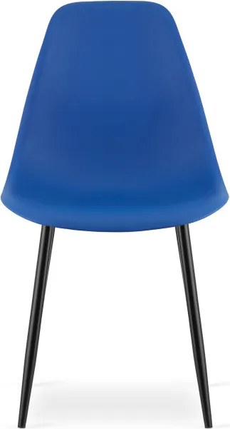 Set troch jedálenských stoličiek WAT modrý - čierne nohy (3 ks)