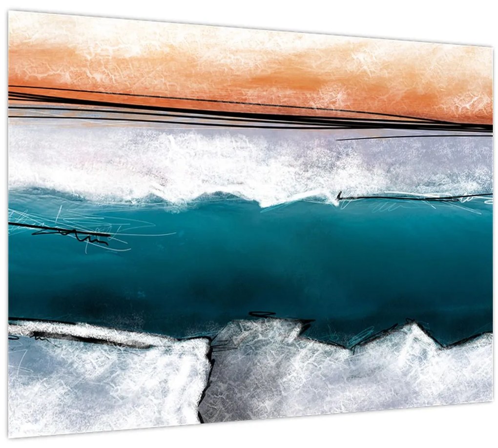 Sklenený obraz - Abstrakcia (70x50 cm)