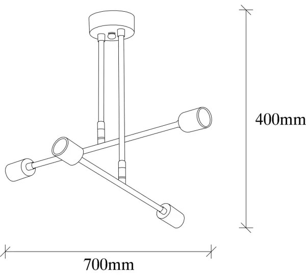 Luster na tyči FLOWER 4xE27/40W/230V