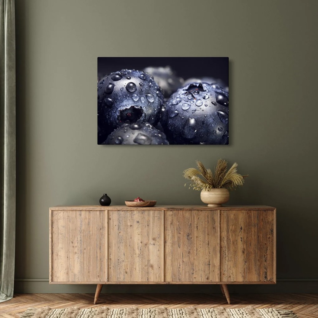 Obraz ovocia s kvapkami vody (90x60 cm)